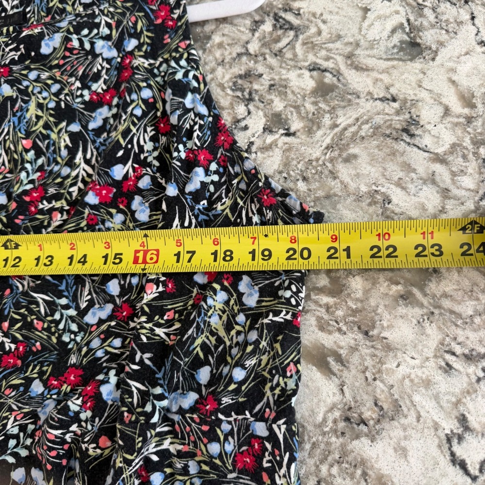 J. Jill Wearever Collection Dress Sleeveless Swing Midi Black Floral Smocked XLP - Picture 8 of 12